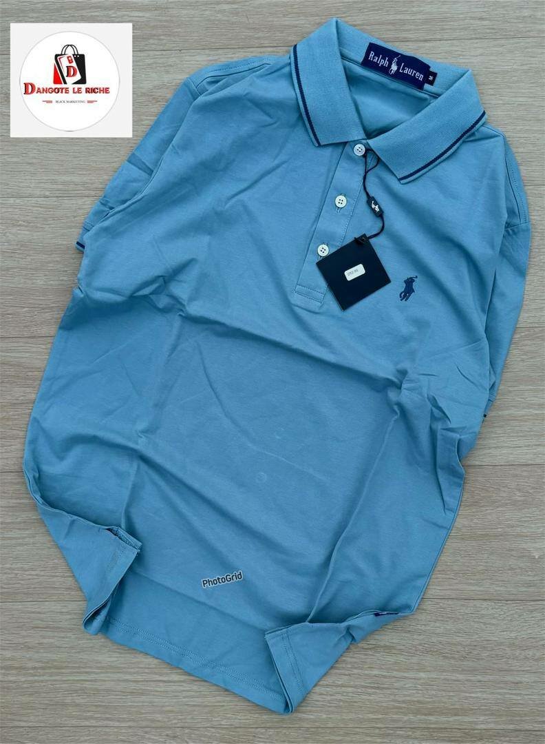 Polo homme bleu classique