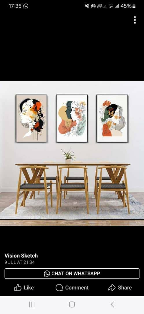 Abstract and Faceless Flowers Feminine Wall Art