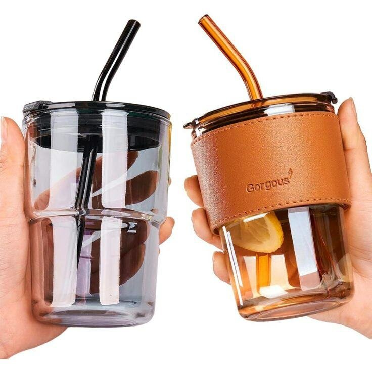 Mug en verre avec paillettes