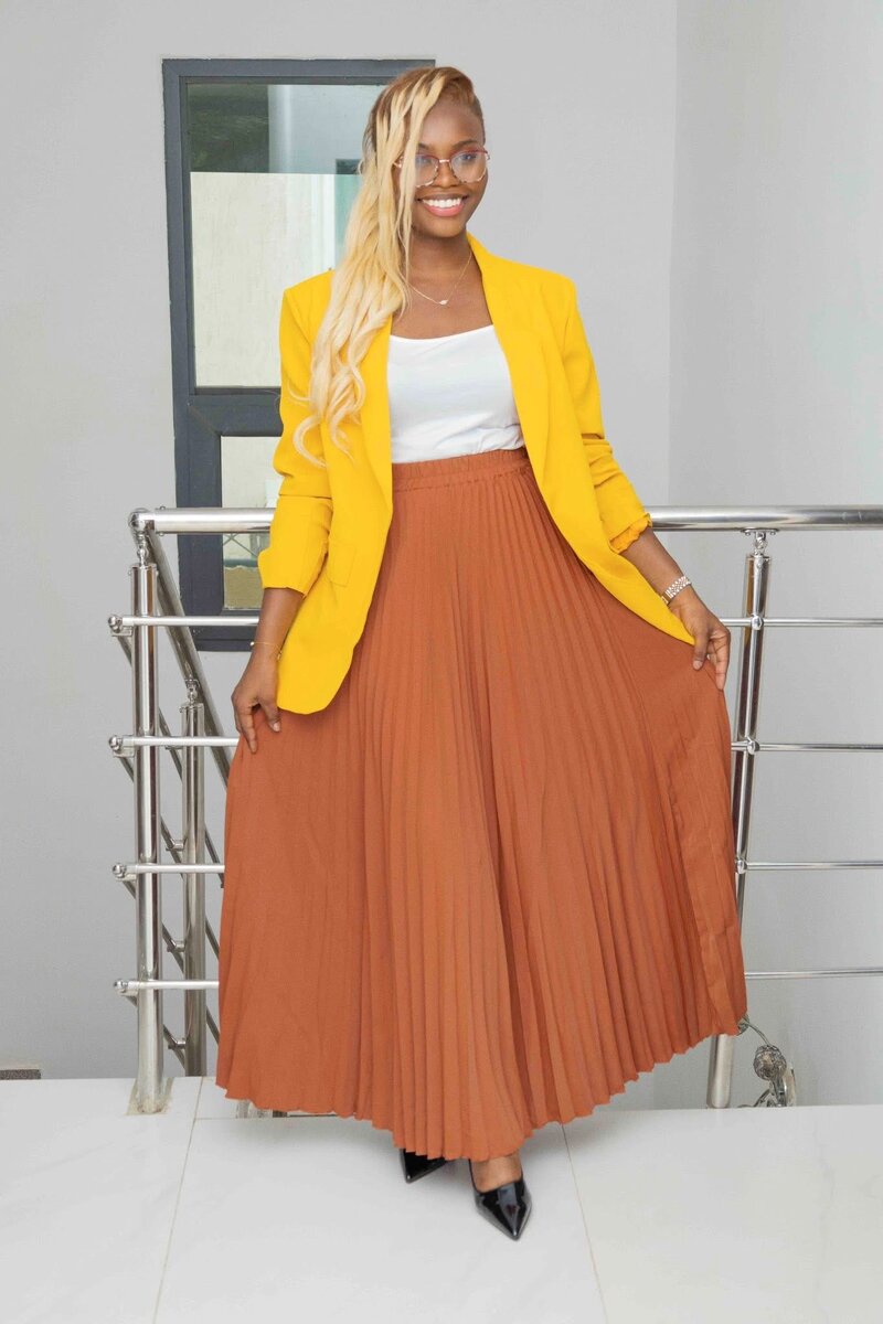 Jupe plissée longue élégante