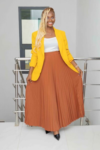 Jupe plissée longue élégante