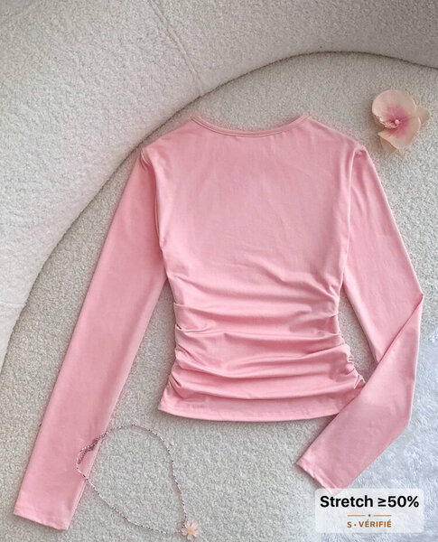 T-shirt à manches longues rose