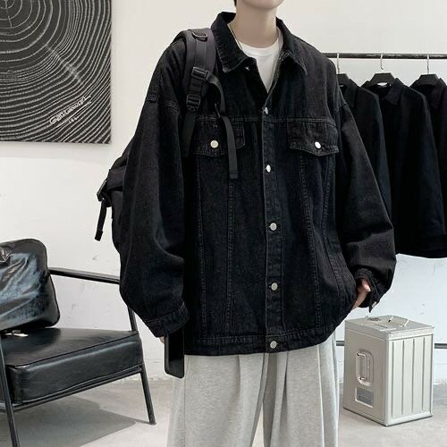 Fashion Men Fashion Denim Jacket-Black