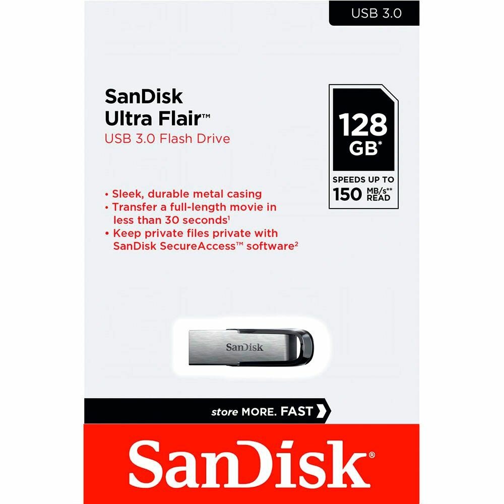 SanDisk Ultra Flair 128GB USB 3.0 Flash Drive