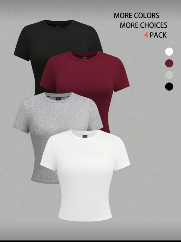 Lot de T-shirts basiques femme