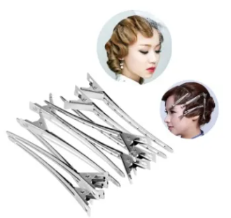 Stainless Steel Hair Sectioning Clips (12 Pack) - Strong Grip, Anti-Slip, Salon Quality, Durable Duckbill Clips