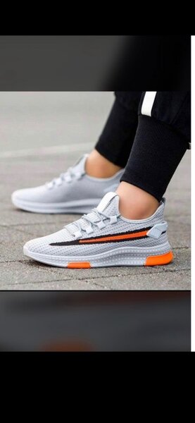 Baskets Gris et Orange Unisexes