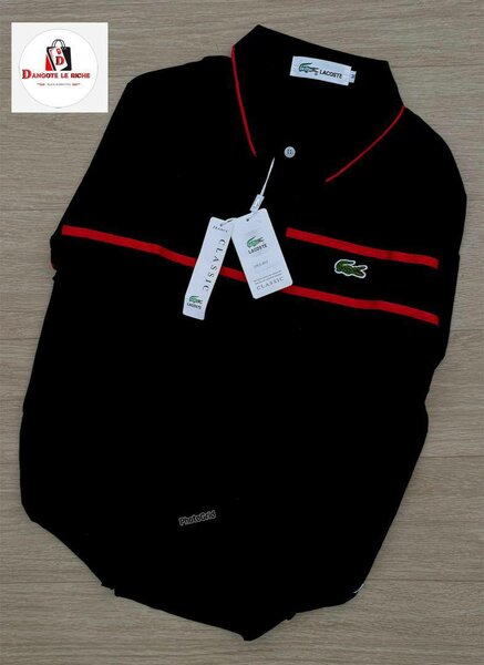 Polo Lacoste noir élégant