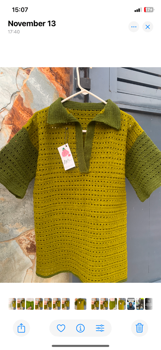 Male crocheted dress up shirts