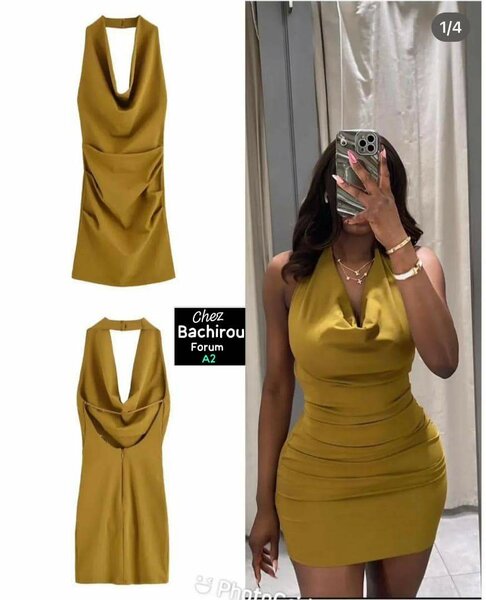 Robe Moulante Col Plongeant