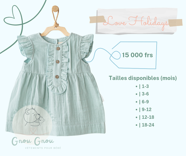 Robe Bébé Volants Bleu Parfait