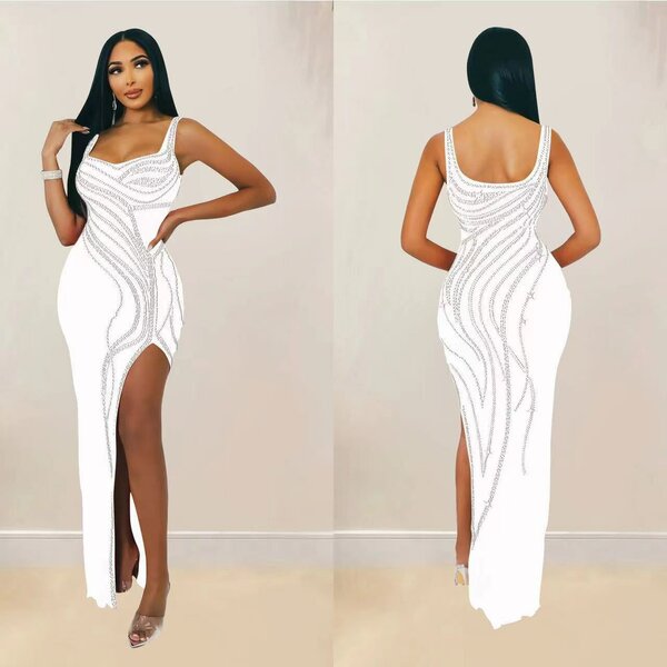 Robe de soirée blanche élégante