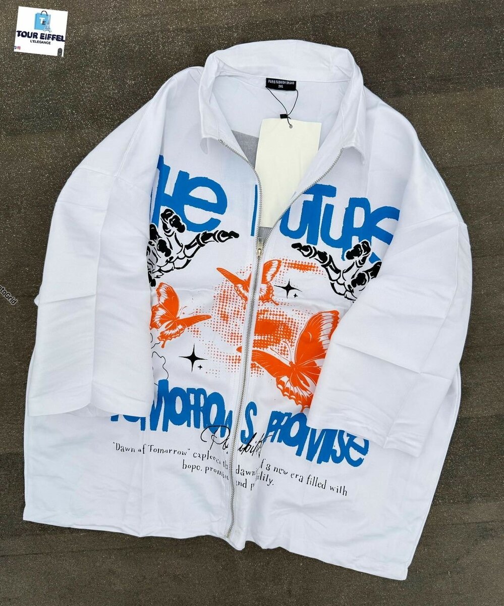 Chemise imprimée artistique unisexe