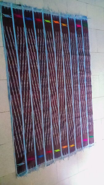 Tapis en coton rayé coloré