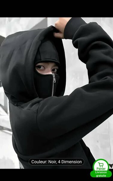 Sweat à Capuche Noir Design