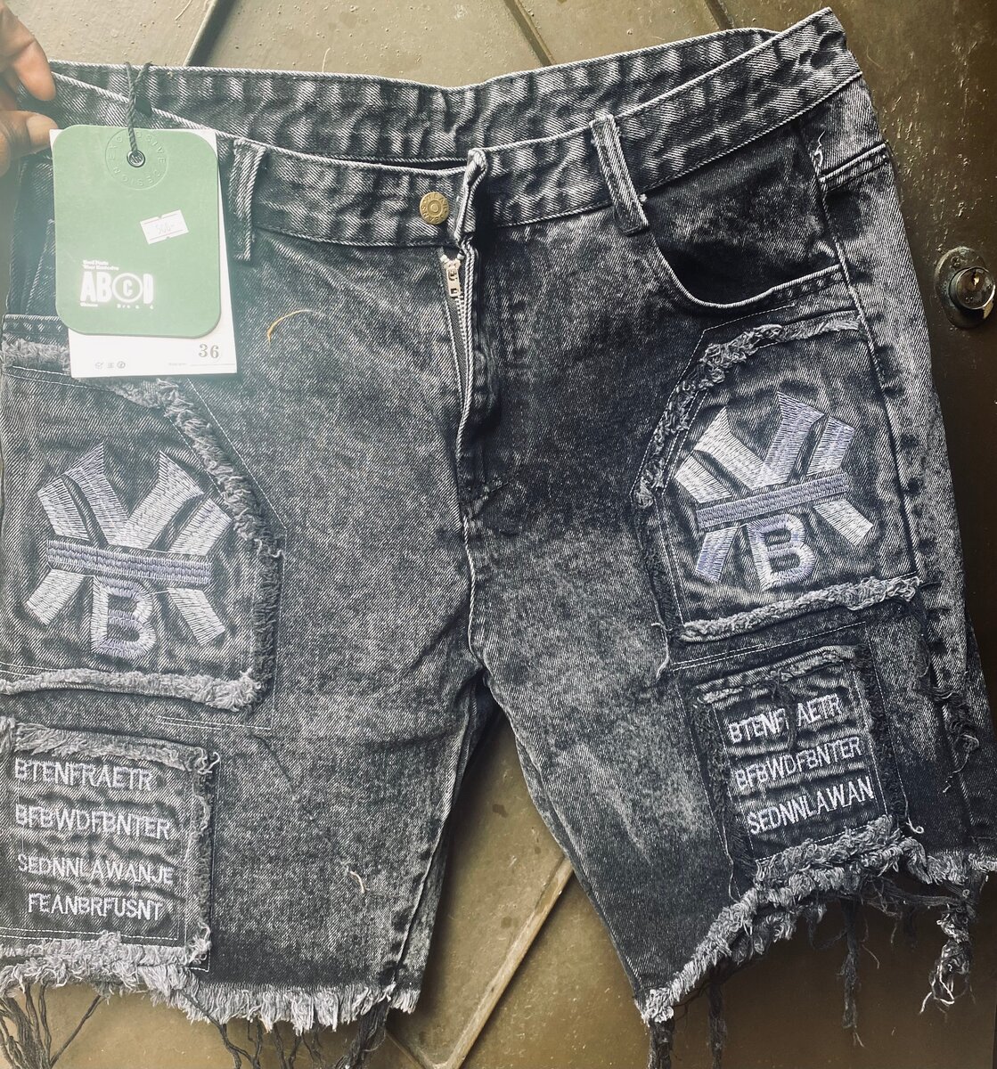 Shorts en jean délavé
