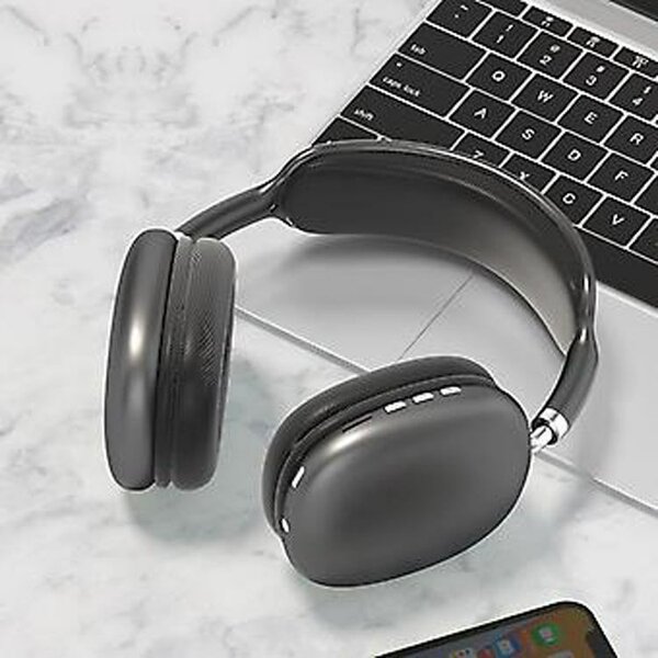 Black headphone with long lasting battery and Fast  Charging