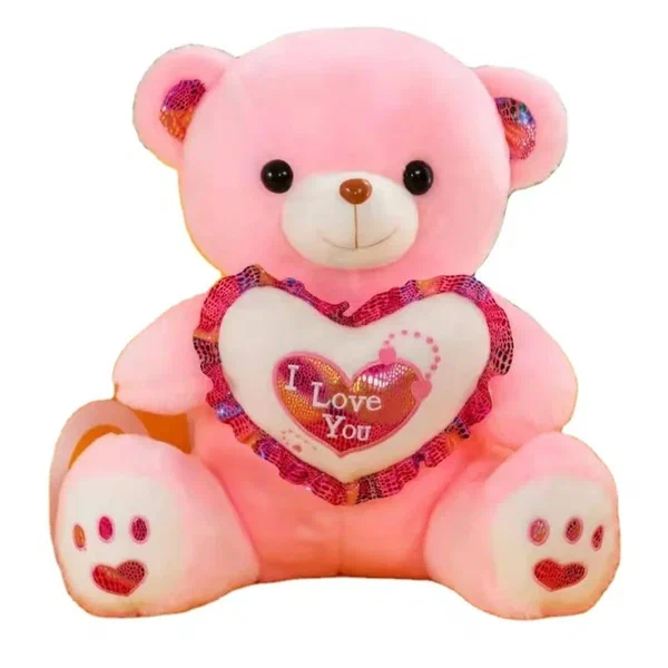 Ours en peluche rose amour