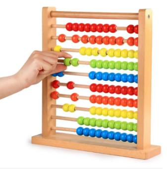 Classic Wooden Abacus 10 Rods Colorful 100 Beads Kids Baby Math Counting Games Educational Toy Preschool Learning Children's Toys