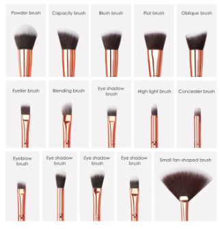 MAANGE 15pcs Professional Makeup Brushes Set Kit Foundation Blush Lip Eyeliner Eye Shadow Face Powder Brush Set For Cosmetic