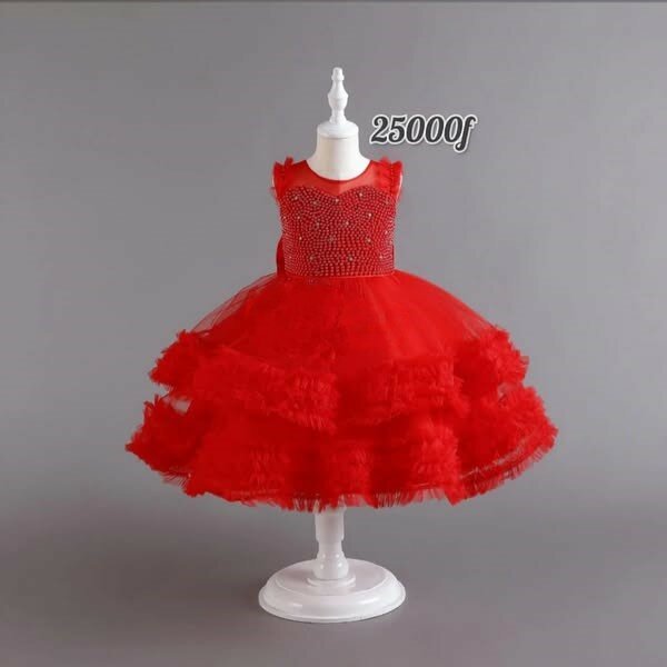 Robe pour fille (couleur - rouge)