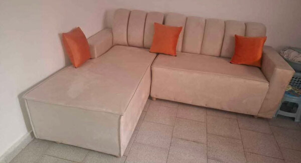 Canapé d'angle moderne beige