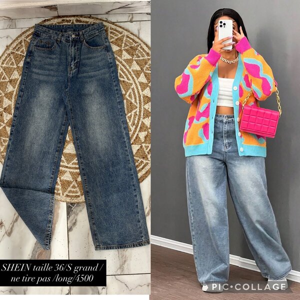 Jean ample taille haute femme