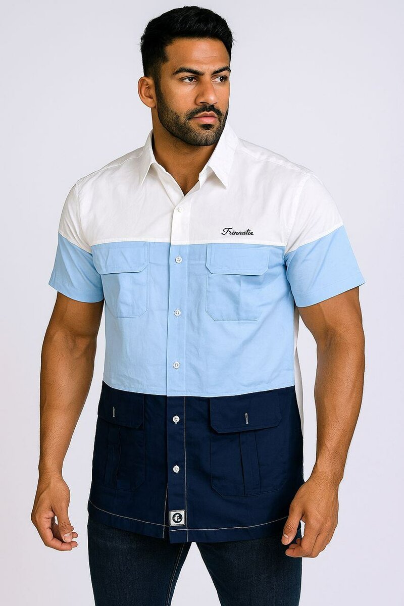 Chemise homme tricolore élégante