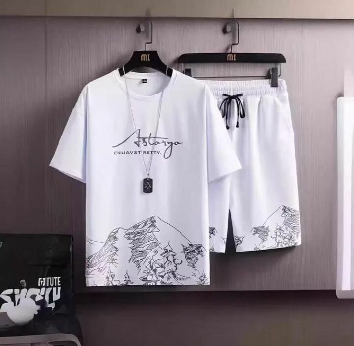 Ensemble T-shirt et short imprimé montagne