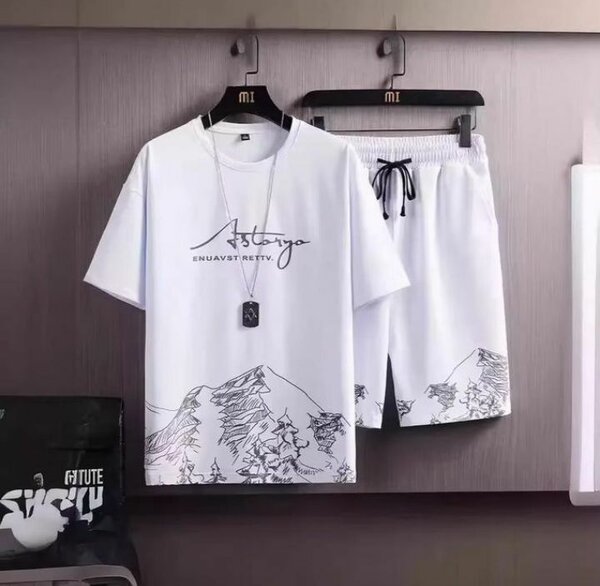 Ensemble T-shirt et short imprimé montagne