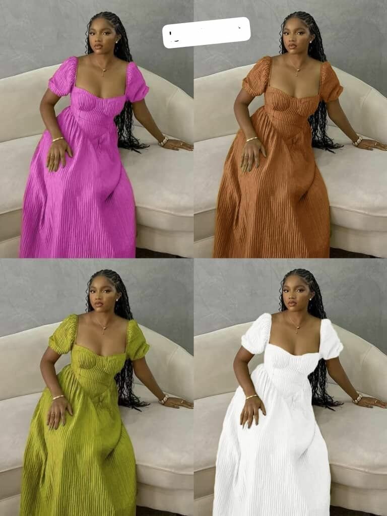 Robe longue plissée élégante