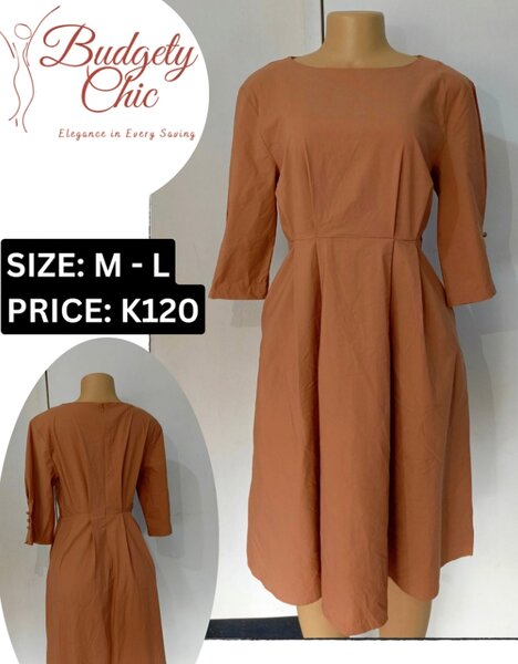 Chic women's dress color brown m - l