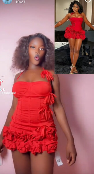 Robe rouge glamour soirée