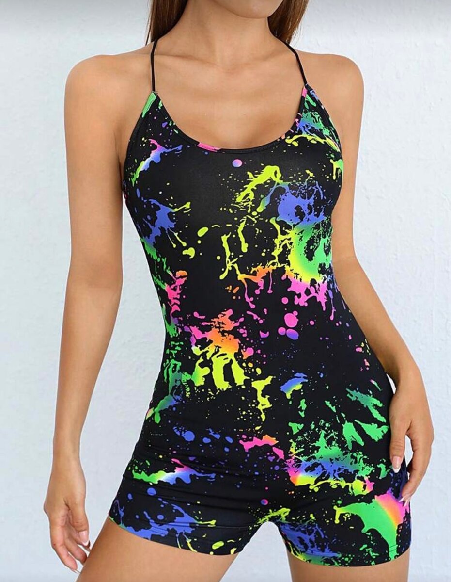 Combinaison imprimée néon