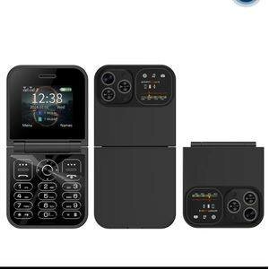 Mini téléphone portable pliable deux puces