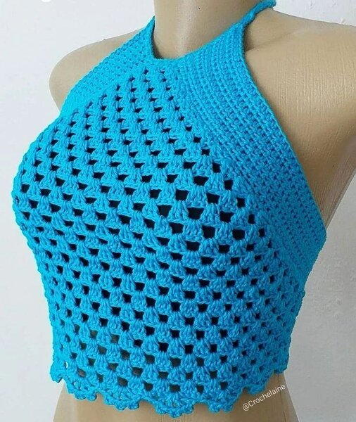 Top crochet coloré femme