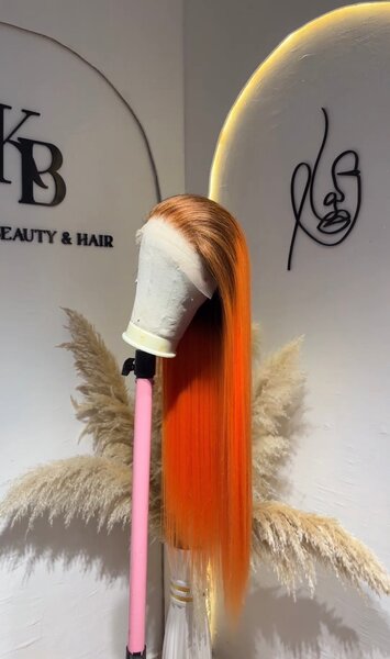 Perruque Lace Front Orange Flamboyant