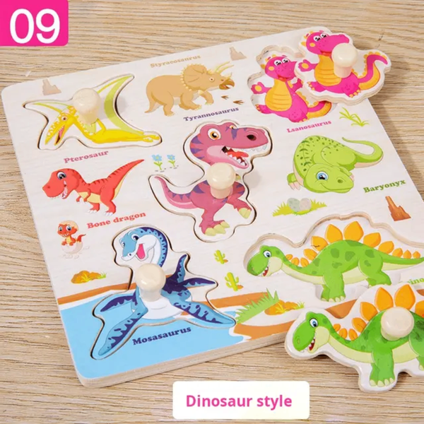 Puzzle bois enfants dinosaures