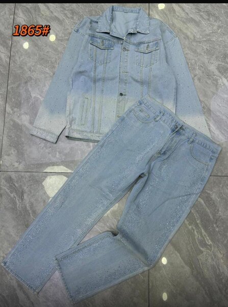 Ensemble en denim bleu style