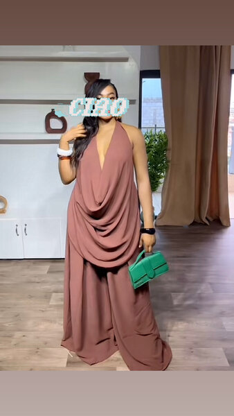Robe longue drapée élégante