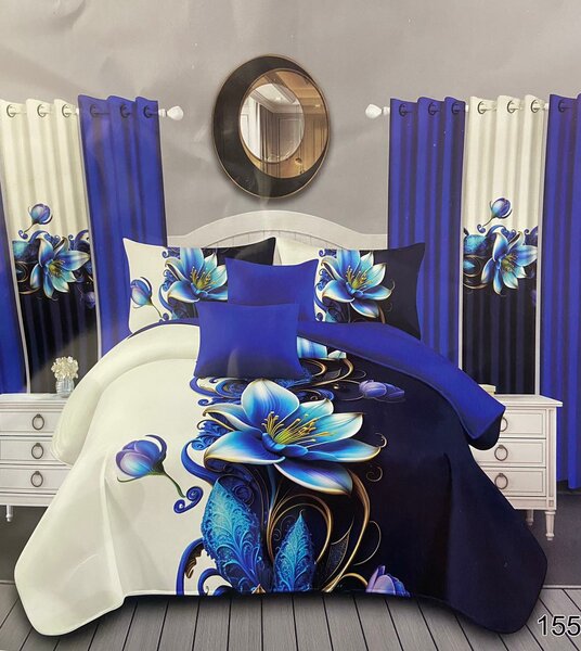 7 pieces bedspread  Comes with 2 curtains, 2 continental pillowcases as d 2 stander pillowcases 