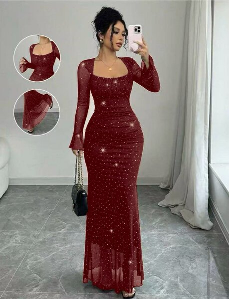 Robe longue élégante brillante