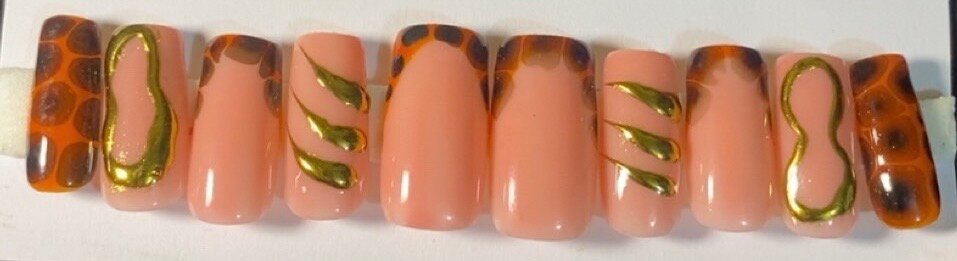 Faux ongles design tortue