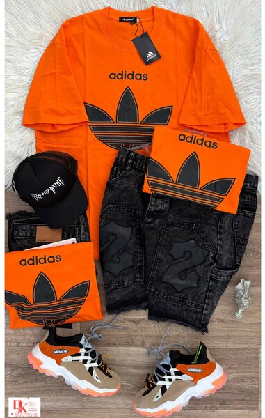 T-shirt Adidas orange homme