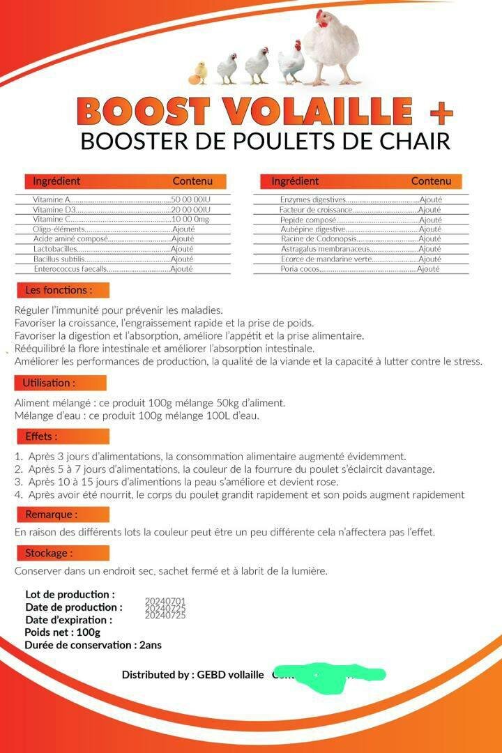 Booster Volaille Nutrition