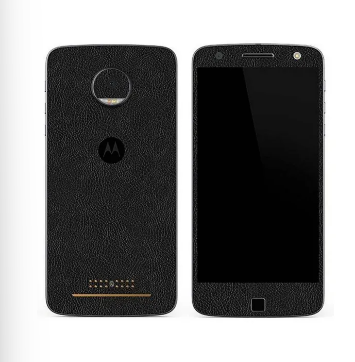 Moto Z Black Common Leather Texture Mobile Skin