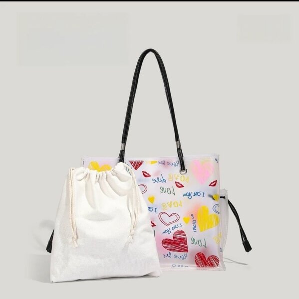 Sac cabas transparent coloré