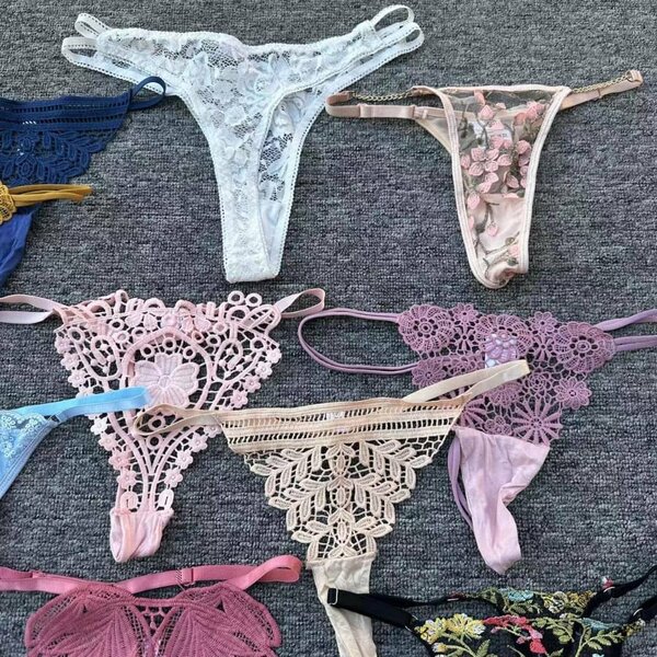 6 pieces embroidery g-string pant