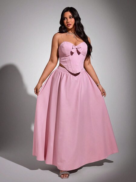 Robe de soirée rose élégante