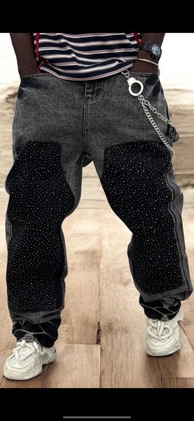 Jean homme stylé patchwork